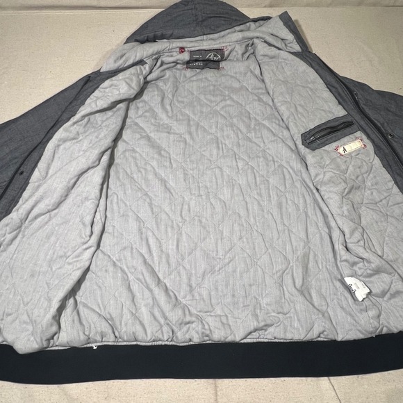 VTG Altamont Victorville Jacket Mens XL Blue Hooded Quilted Lining Y2K *FLAWS - Picture 4 of 15